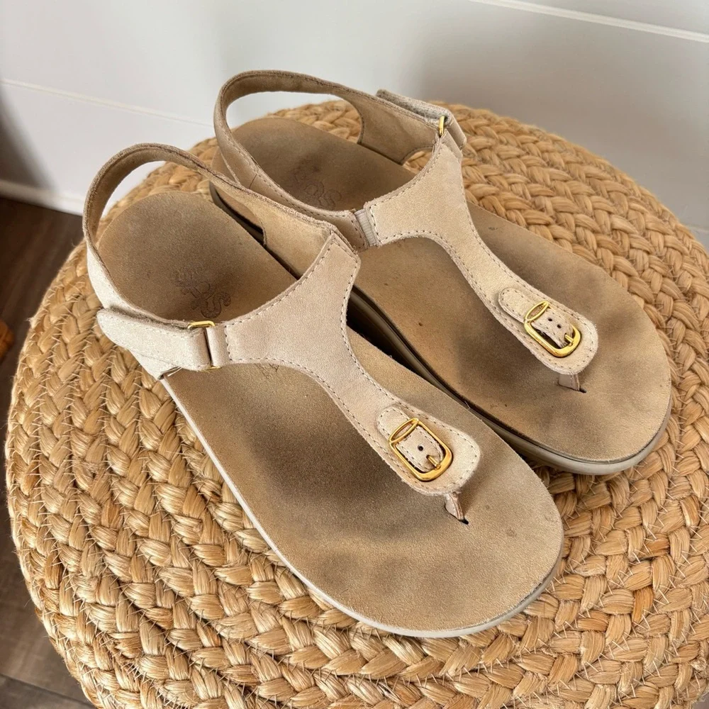 SAS Women's Marina Soft Gold Breathable Comfort Sandal Size 6.5